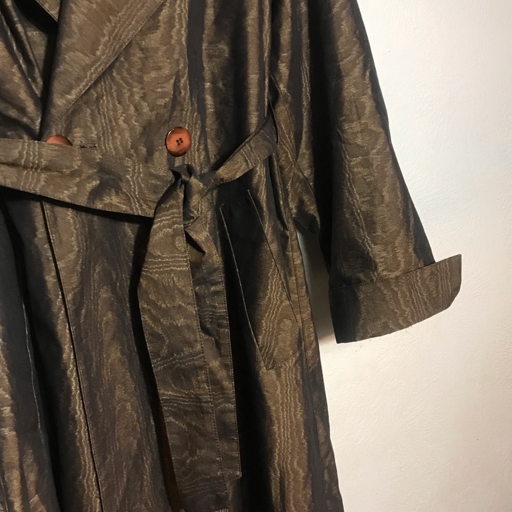 Count Romi Olive Animal Print Metallic Removable Inner Liner Trenca 6 fits L/XL - Picture 5 of 11